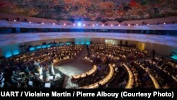 Sapho performs during the Mediterranean Concert at the Chamber of the Alliance of Civilizations & Human Rights, Palais des Nations, U.N., Geneva, Switzerland, July 9, 2016. 