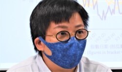 潘麒智表示，有一位任职教师的朋友，只因为与民主派立法会议员合照， 就被学生举报需要接受调查。 (美国之音/汤惠芸)