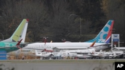 A Boeing 737-MAX 8 is parked, Nov. 14, 2018, near Boeing Co.'s 737 assembly facility in Renton, Wash.