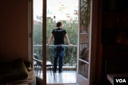 Eliot, from Syria, is part of the 'LGBTQI+ Refugees Greece' group. (VOA/J. Owens)