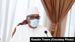 Le président malien Ibrahim Boubacar Keïta, lors d'une réunion du Conseil Supérieur de la Magistrature au palais de Koulouba, le 30 juillet 2020. (Courtesy Photo via Kassim Traoré)
