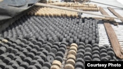 A batch of biomass briquettes on display in Tanzania (courtesy: Legacy Foundation)
