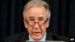 FILE - Rep. Richard Neal, D-Mass., ranking member of the House Ways and Means Committee, speaks on Capitol Hill in Washington, May 24, 2017.