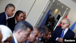 Ghassan Salame, l’émissaire des Nations unies en Libye s'exprime lors d'une rencontre à Tunis, 26 septembre 2017.