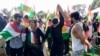 A group of Kurds dance in a show of solidarity with Iraqi Kurds who on Sept. 25 will be voting in an independence referendum in Iraqi Kurdistan, in Washington, D.C., Sept. 17, 2017. (P. Vohra/VOA)