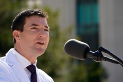 Dr. Sean Conley, physician to President Donald Trump, briefs reporters at Walter Reed National Military Medical Center in Bethesda, Md., Oct. 3, 2020. Trump was admitted to the hospital after contracting the coronavirus.