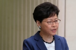 Hong Kong Chief Executive Carrie Lam attends a news conference in Hong Kong, June 10, 2019.