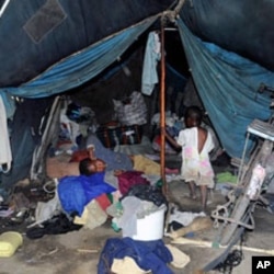 Children inside a tent at Vumilia Eldoret Camp