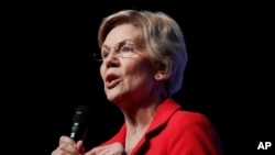 Democratic presidential candidate Sen. Elizabeth Warren, D-Mass., speaks during a fundraiser for the Nevada Democratic Party, Sunday, Nov. 17, 2019, in Las Vegas.