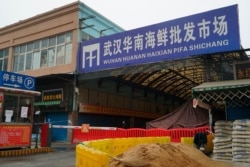 FILE - The Wuhan Huanan Wholesale Seafood Market, where a number of people fell ill with a virus, sits closed in Wuhan, China, Jan. 21, 2020.