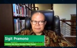 Ketua Umum Gerakan Pakai Masker, Sigit Pramono dalam sebuah webinar. (Foto: screenshot)