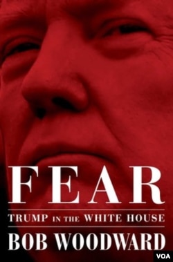 The cover of the book, "Fear," from publisher Simon & Schuster, by author Bob Woodward, about the White House under President Donald Trump.