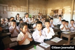 Lao child students in one of the school class room at rural area of Laos