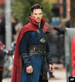 Benedict Cumberbatch on the set of "Doctor Strange" in New York City.