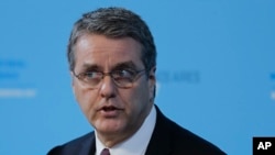 Director General of the World Trade Organization, Roberto Azevedo, speaks during the eleventh Ministerial Opening Conference of the WTO in Buenos Aires, Argentina, Dec. 10, 2017.