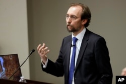 FILE - U.N. human rights chief Zeid Ra'ad al-Hussein.