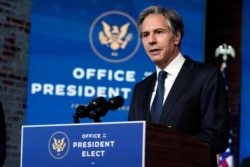 President-elect Joe Biden's nominee for Secretary of State Tony Blinken speaks at The Queen theater, Nov. 24, 2020, in Wilmington, Del.