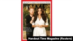 Harry and Meghan one of the 7 covers of Time magazine's 100 most influential people in the world editions in this handout photo released to Reuters on September 15, 2021. TIME/Handout via REUTERS MANDATORY CREDIT