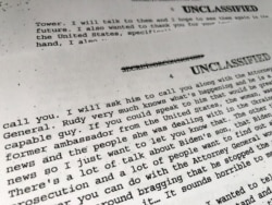 A section of a White House memorandum describing President Donald Trump's call with Ukrainian President Volodymyr Zelenskiy in this copy of the memorandum released by the White House in Washington, Sept. 25, 2019.