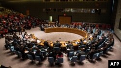 The United Nations Security Council meets regarding the on-going crisis in the Central Africa Republic on March 6, 2014 in New York City.