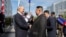 North Korean leader Kim Jong Un meets Russian President Vladimir Putin at the Vostochny Cosmodrome in the Amur Oblast of the Far East Region, Russia, Sept. 13, 2023. (KCNA via Reuters)