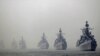Indian navy ships during the President's Fleet Review (PFR) in the Arabian Sea off the coast of Mumbai, Dec. 20, 2011. 