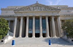 FILE - The U.S National Archives building in Washington, D.C.
