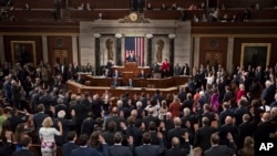 House Speaker Paul Ryan of Wisconsin administers the House oath to the members of the House of Representatives as the 115th Congress convenes on Capitol Hill in Washington, D.C., Jan. 3, 2017. 