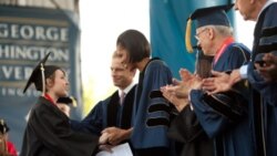 Michelle Obama at the George Washington University graduation in Washington