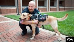 Researchers at N.C. State University have developed a high-tech harness that is equipped with a suite of technologies to enhance communication between dogs and humans. (Credit: North Carolina State University)