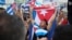 People rally in solidarity with protesters in Cuba, in Little Havana neighborhood in Miami.