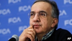 FILE - In this photo dated, Jan. 9, 2017, Fiat Chrysler CEO Sergio Marchionne attends a briefing at the North American International Auto show, in Detroit.