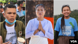 រូបឯកសារ៖ (រាប់​ពីឆ្វេង​) លោក​ ថុន រដ្ឋា​ កញ្ញា​ ឡុង គន្ធា និង​កញ្ញា ​ភួន កែវរស្មី​ ​ជា​សកម្មជនការពារបរិស្ថានវ័យក្មេង។