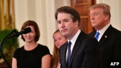 Supreme Court nominee Brett Kavanaugh speaks after US President Donald Trump announced his nomination in the East Room of the White House on July 9, 2018 in Washington, DC.