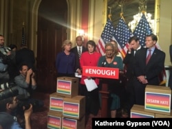 The Rev. Sharon Risher, a clinical trauma chaplain in Dallas who lost her mother, Ethel Lance, in the racially motivated shooting at the historic Emanuel AME Church in Charleston, N.C., in 2015, speaks at a news conference on Capitol in Washington, June 16, 2016.