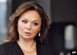 FILE - In this photo taken on Nov. 8, 2016, Kremlin-linked lawyer Natalia Veselnitskaya speaks to a journalist in Moscow.