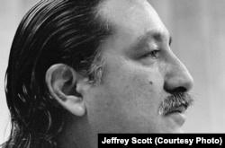 This is a 1992 photo of Indian activist Leonard Peltier, taken at the Federal Prison at Leavenworth, Kansas. Courtesy: International Leonard Peltier Defense Committee