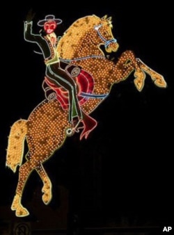 The Hacienda Hotel was imploded in 1996 to make room for the gigantic Mandalay Bay Resort. But the Hacienda's beloved illuminated sign was saved, reconditioned, and remounted on a Vegas street.