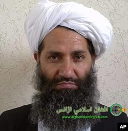 The leader of Taliban fighters, Mullah Hibatullah Akhundzada poses for a portrait in this undated and unknown location photo.