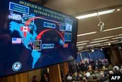 FILE - U.S. Deputy Attorney General Rod Rosenstein announces indictments to stop fentanyl and other opiate substances from entering the United States, during a press conference at the Department of Justice in Washington, Oct. 17, 2017.