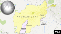 Khost province and Helmand province, Afghanistan.