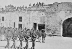 Plains Indian war prisoners at Fort Marion, Florida, 1875.
