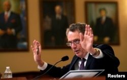 U.S. Trade Representative Robert Lighthizer testifies before a House Ways and Means Committee hearing on U.S.-China trade on Capitol Hill in Washington, Feb. 27, 2019.