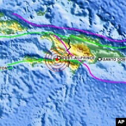 Location of Haiti earthquake, 12 Jan 2010