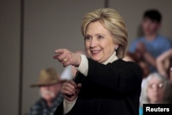 U.S. Democratic presidential candidate Hillary Clinton gives a speech at a rally in Toledo, Iowa Jan. 18, 2016.