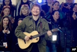 FILE - Ed Sheeran performs on The Today Show in New York City.