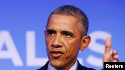President Barack Obama answers a question at a news conference at the conclusion of the NATO Summit at the Celtic Manor Resort in Newport, Wales, Sept. 5, 2014.