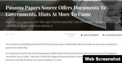 The anonymous source behind the Panama Papers speaks to justifications for the massive leak of offshore documents in a statement, "The Revolution Will Be Digitized."