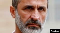 Syrian National Coalition head Mouaz al-Khatib following a meeting with France's president at Elysee Palace, Paris, Nov. 17, 2012.