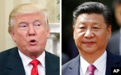 U.S. President-elect Donald Trump, left, and China's President Xi Jinping